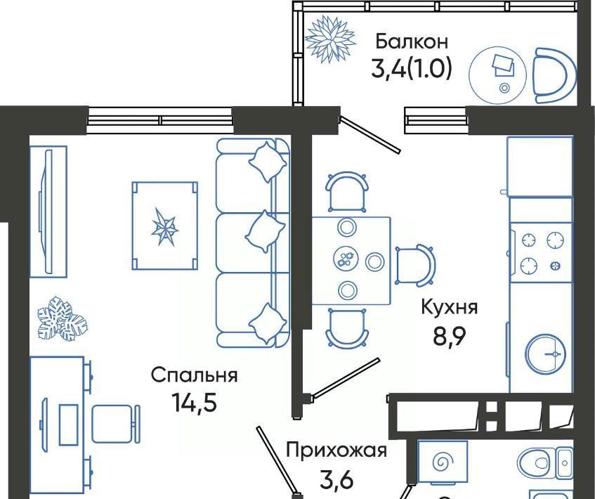 квартира г Новороссийск р-н Центральный ул Куникова 47г ш Мысхакское фото 2