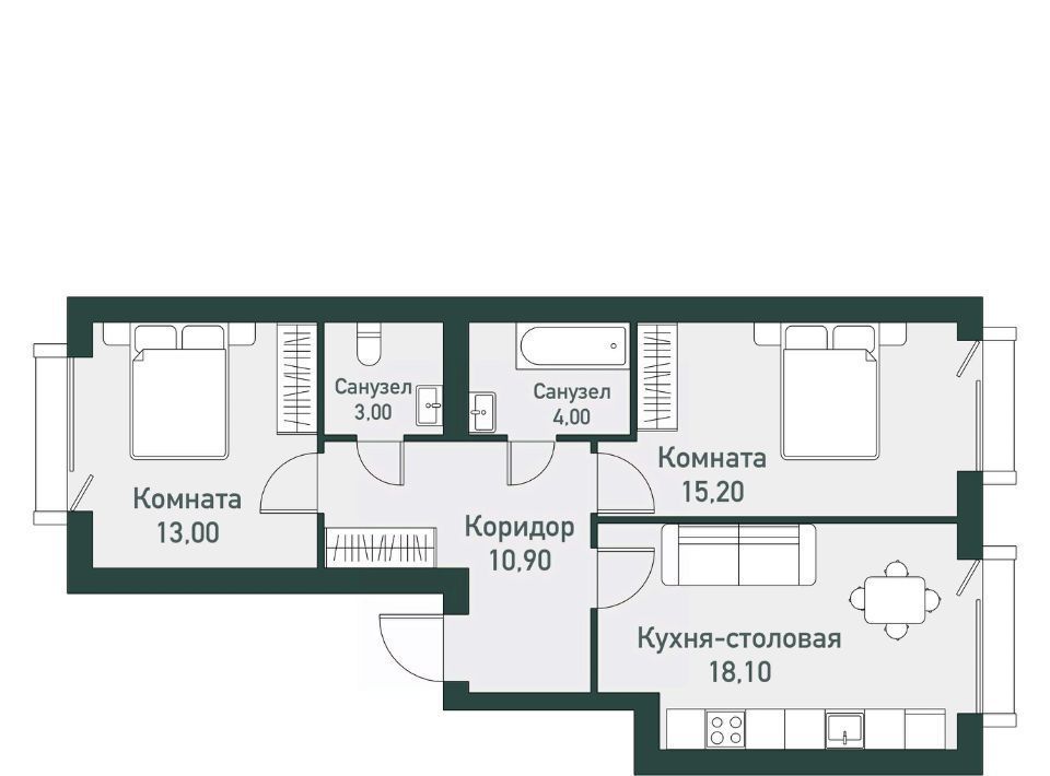 квартира р-н Сосновский п Западный р-н мкр Привилегия Кременкульское с/пос фото 1