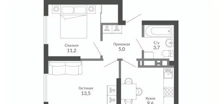 квартира г Новороссийск р-н Центральный ул Куникова 47г ЖК Облака 2 фото 1