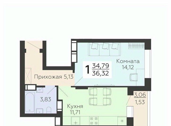 квартира г Воронеж р-н Советский Шилово ЖК Молодёжный фото 1