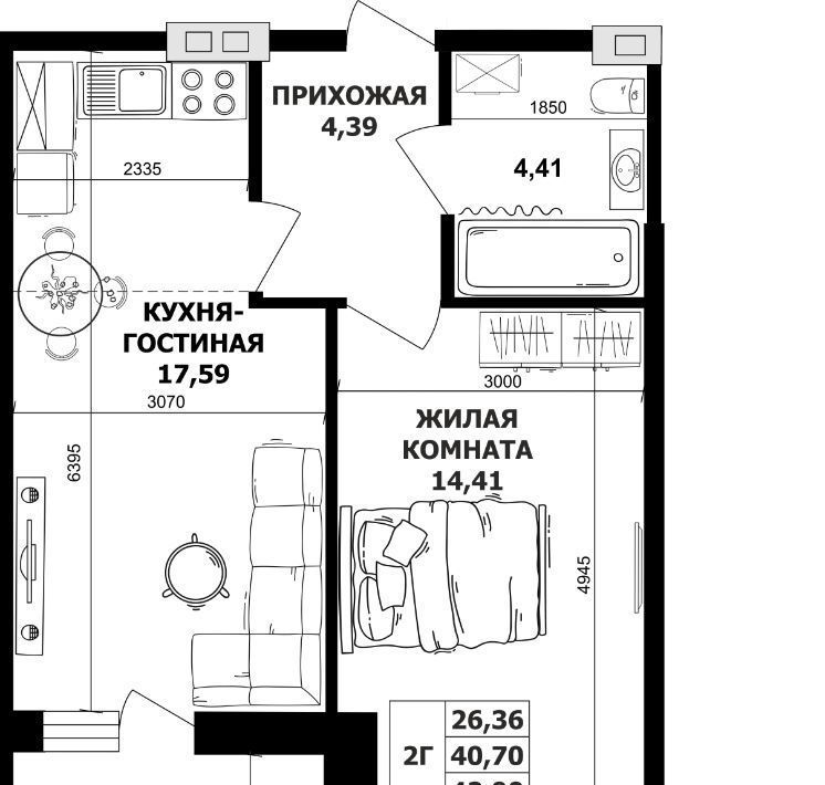 квартира г Ростов-на-Дону р-н Ленинский Новое поселение ул 20-я линия 80/81 мкр фото 1