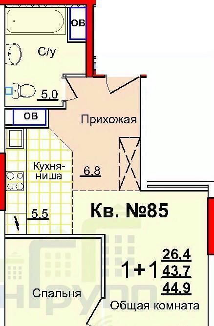 квартира г Тула р-н Центральный ул Академика Насоновой 1в Центральный территориальный округ фото 1