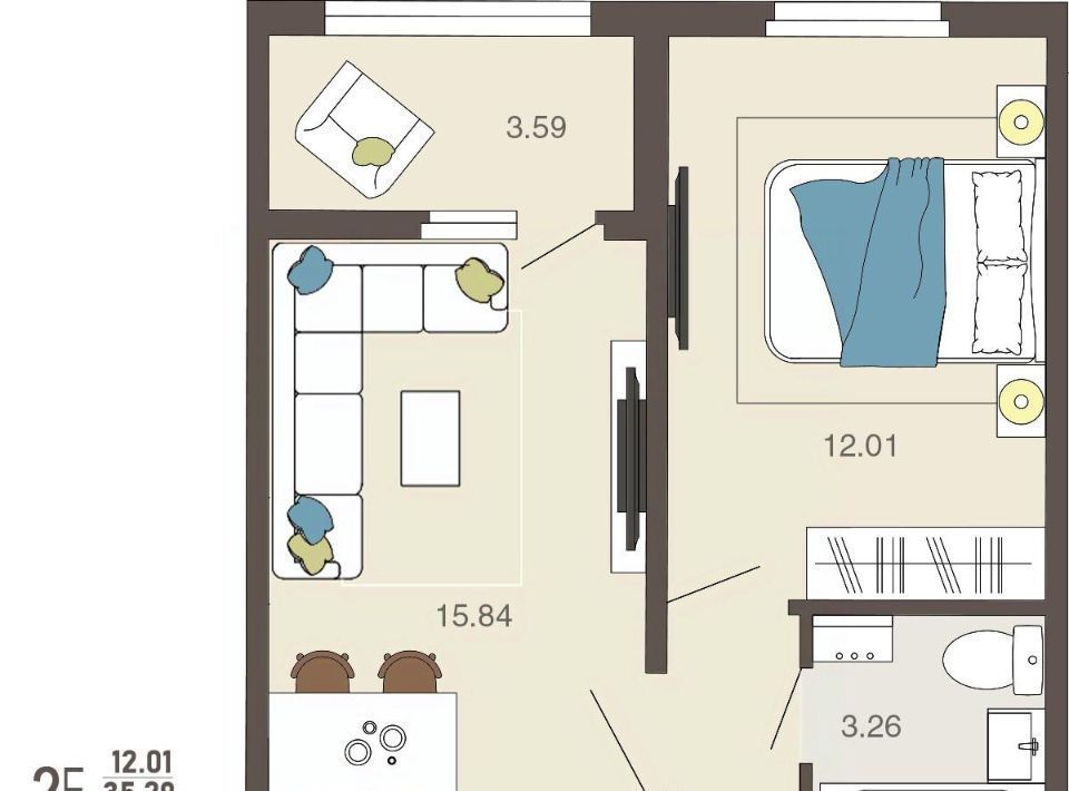 квартира г Курск р-н Сеймский КЗТЗ ул Энгельса 115а/2 фото 1