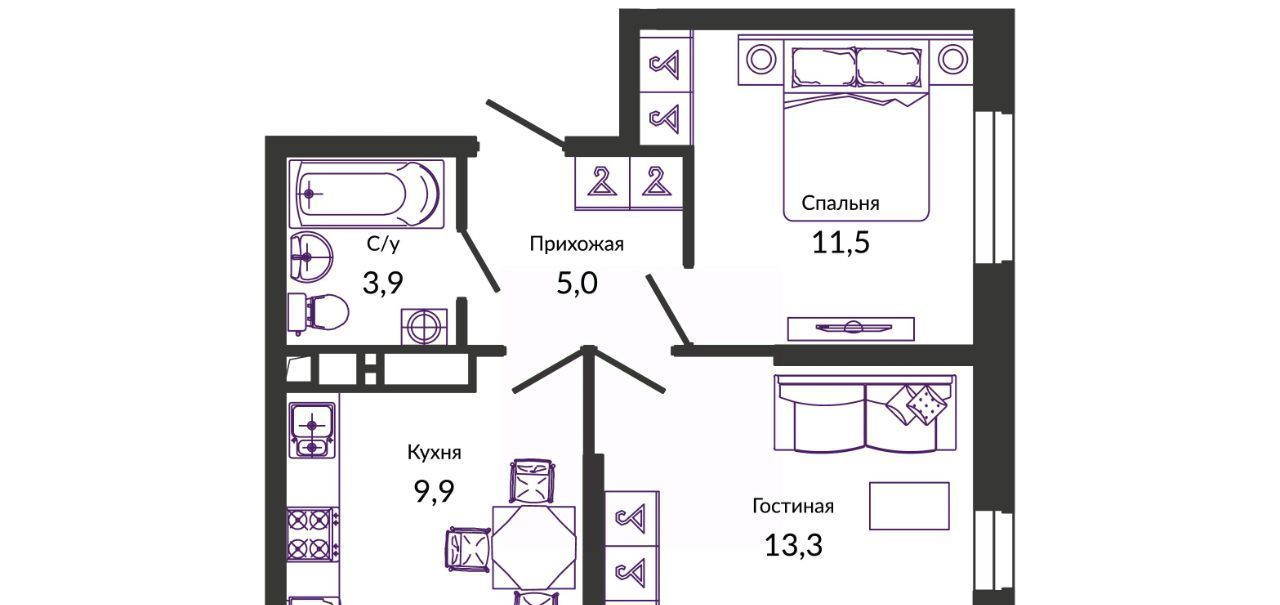 квартира г Краснодар р-н Прикубанский ул им. Героя Георгия Бочарникова 2/2 фото 1