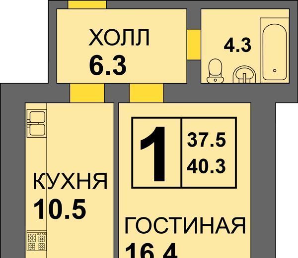 квартира г Калининград р-н Ленинградский ул Старшины Дадаева 71 фото 1