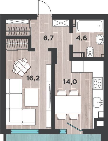 квартира г Калининград р-н Ленинградский ул Большая Окружная 3-я 243 фото 1