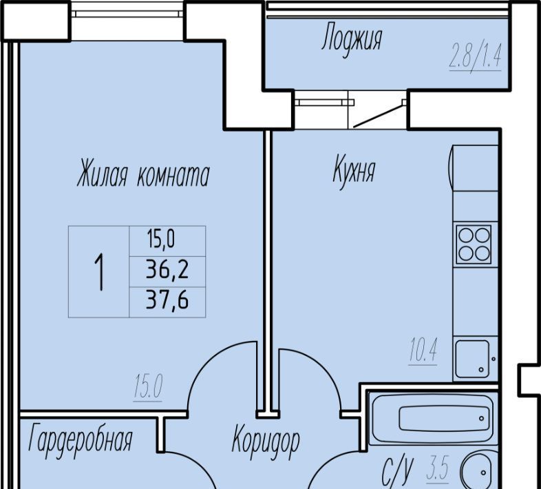 квартира пгт Стройкерамика Кошелев-Парк ЖК Видный-2 Юнгородок, Смышляевка городское поселение фото 1