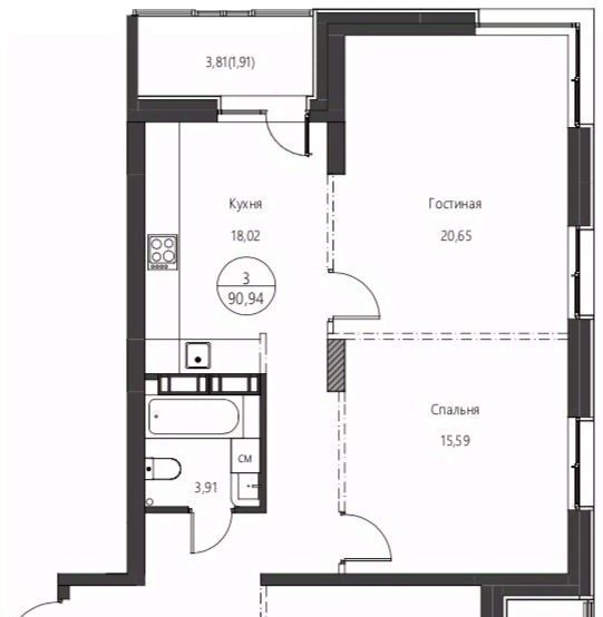 квартира г Хабаровск р-н Индустриальный ул Сысоева 21/1 фото 1