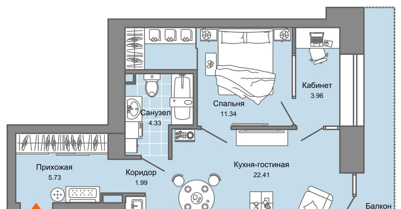 квартира г Екатеринбург п Широкая Речка Академический Чкаловская ЖК «Лес» фото 1