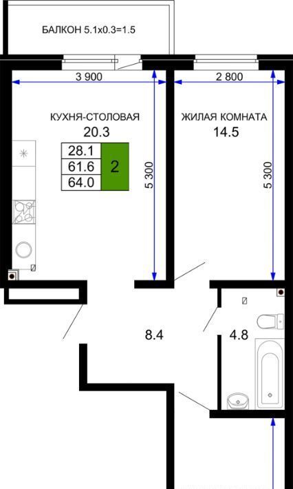 квартира г Краснодар р-н Прикубанский Николино Парк ЖК «Дыхание» фото 1