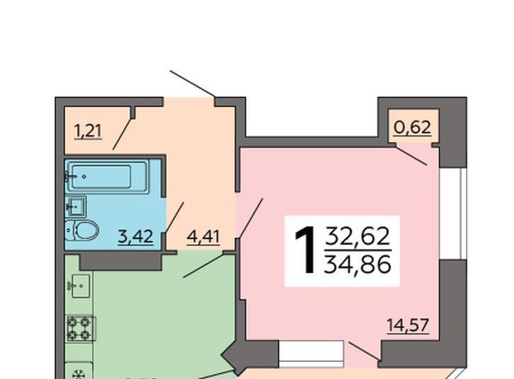 квартира г Воронеж р-н Левобережный БАМ ул Ростовская 69 фото 1