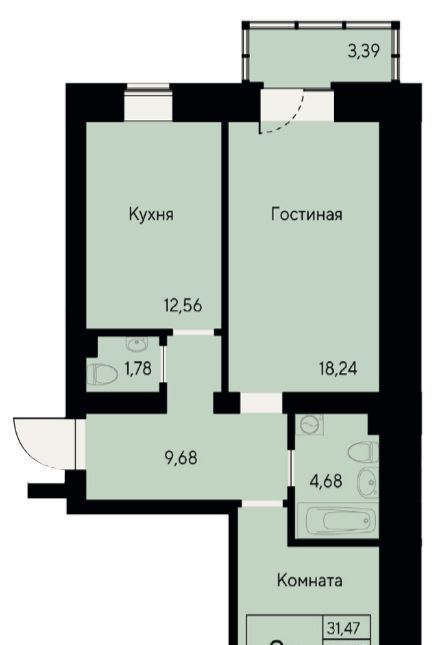 квартира г Красноярск ЖК «Хвоя» фото 1