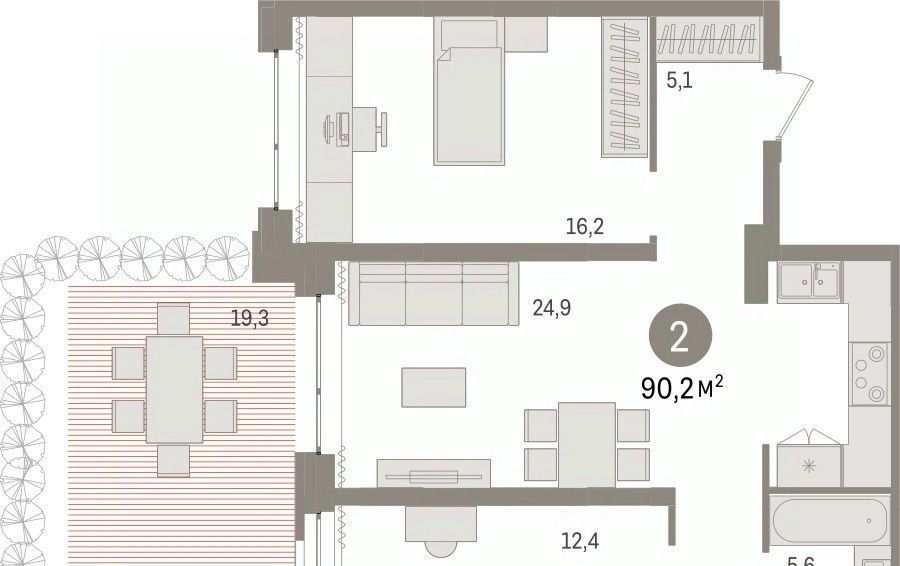 квартира г Сургут 35-й микрорайон ЖК квартал Новин 35-й фото 1