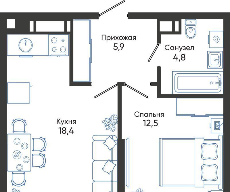 квартира г Новороссийск р-н Центральный ЖК Облака 2 фото 1