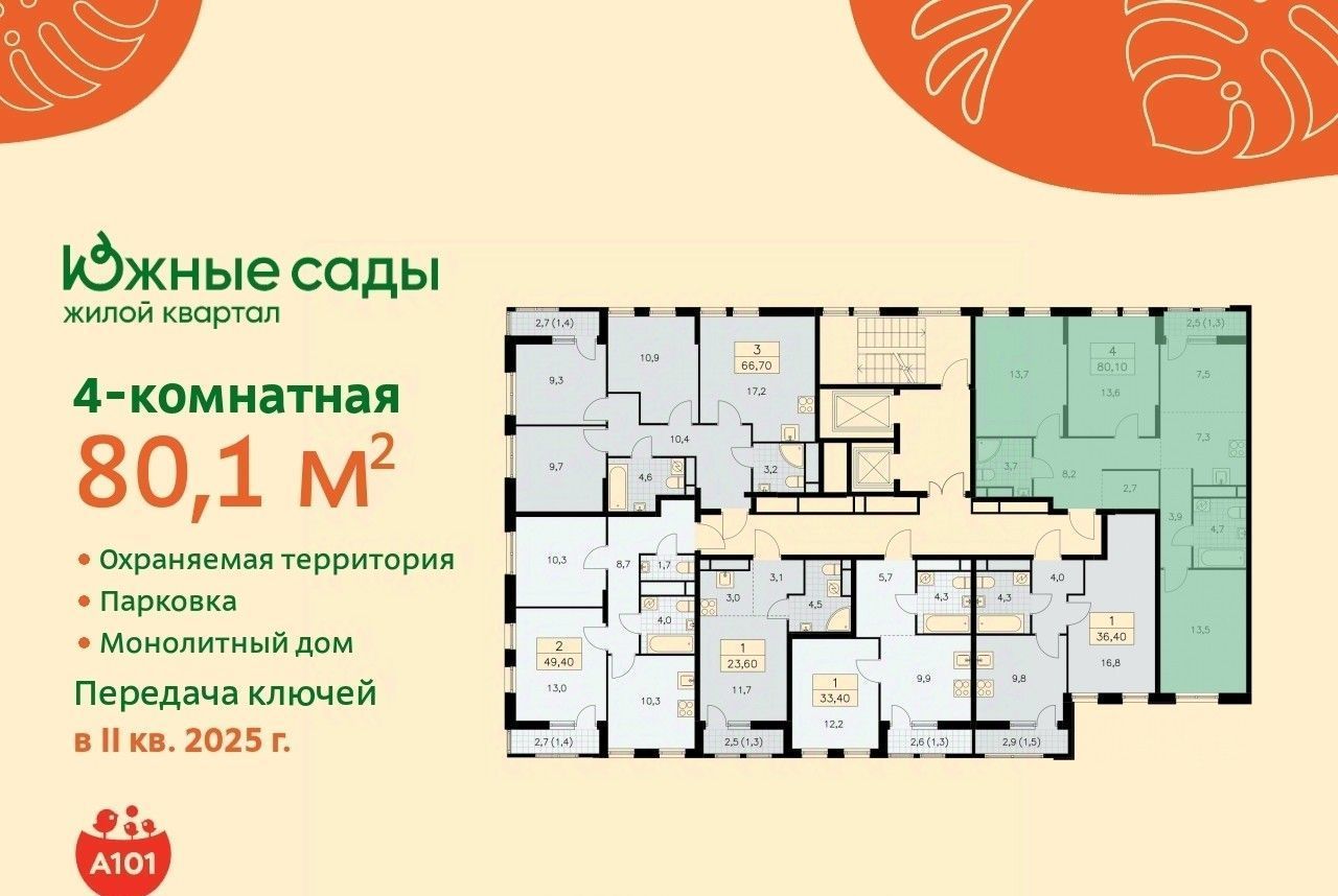 квартира г Москва метро Бунинская аллея ЖК «Южные сады» к 2. 1 фото 2