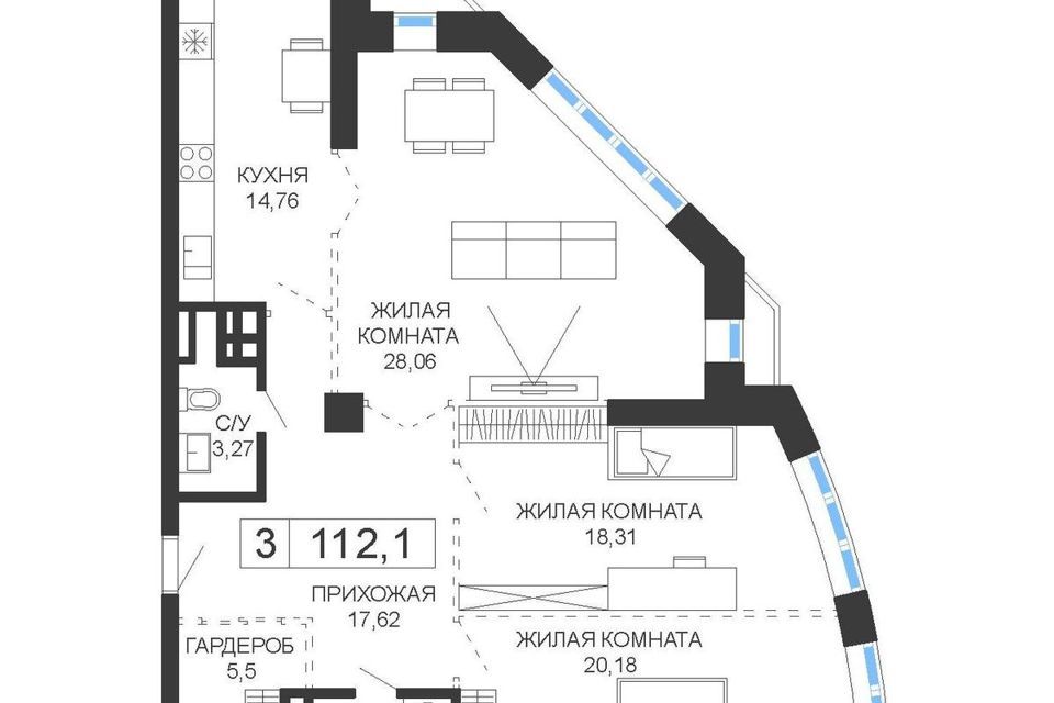 квартира г Владивосток пр-кт Океанский 52 Владивостокский городской округ фото 1