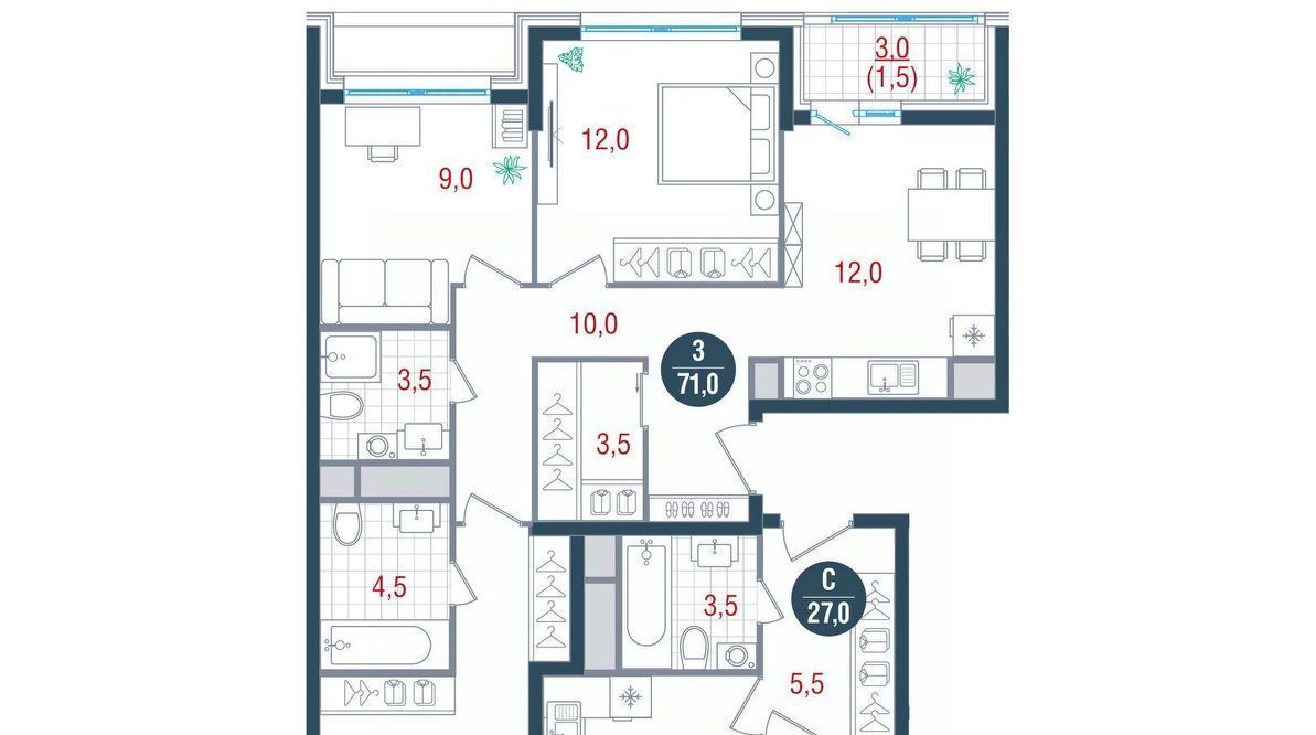 квартира г Москва метро Кантемировская ул Севанская 62с/2 фото 1