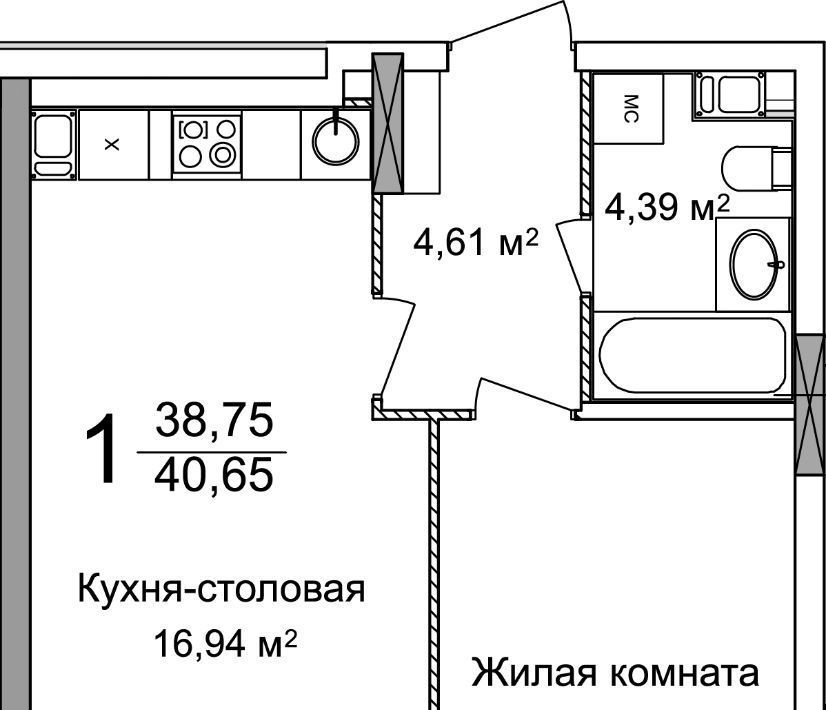 квартира г Нижний Новгород Горьковская ЖК «КМ Тимирязевский» фото 2