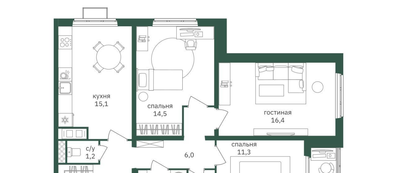 квартира г Москва метро Лесопарковая ш Варшавское 170ек/11 фото 1