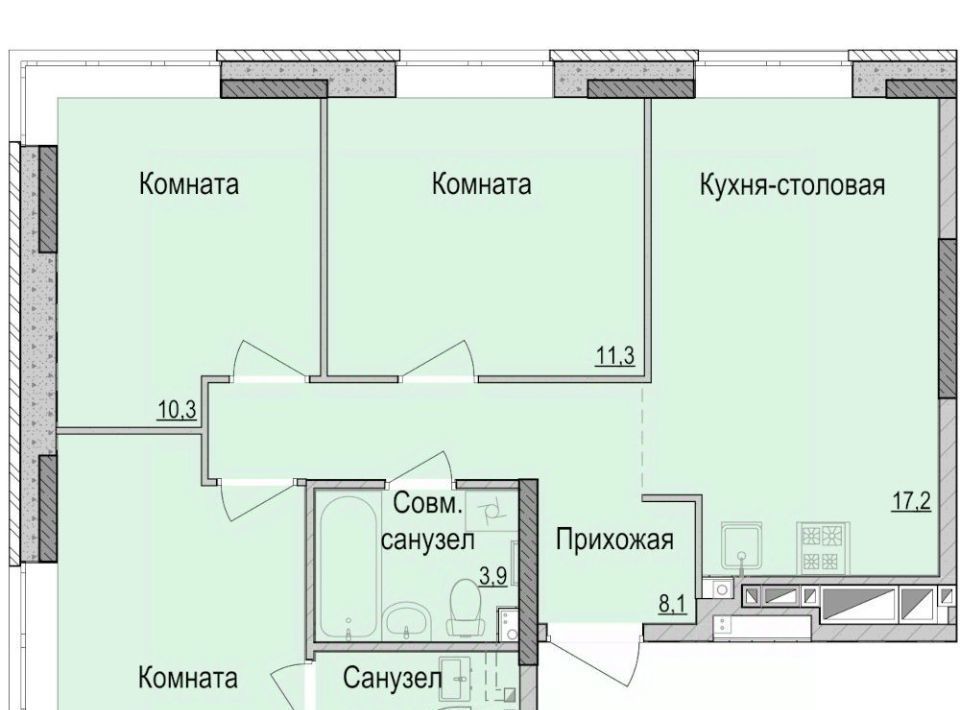 квартира г Ижевск р-н Первомайский Ракетный ЖК Умные Кварталы А14 жилрайон, 3-й мкр фото 1