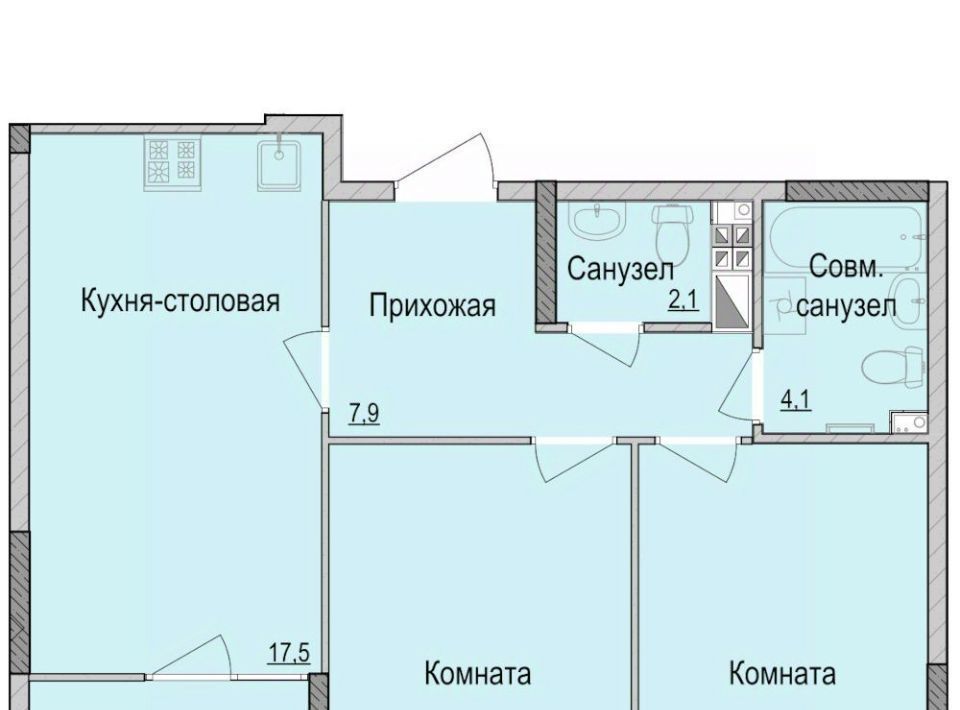 квартира г Ижевск р-н Первомайский Ракетный ЖК Умные Кварталы А14 жилрайон, 3-й мкр фото 1