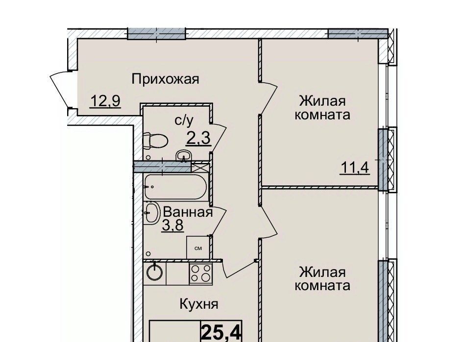 квартира г Нижний Новгород Горьковская ЖК «Горизонты Нижнего» фото 1