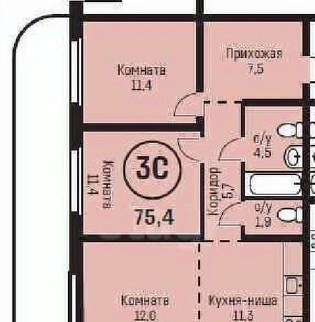 квартира г Барнаул р-н Индустриальный ул Сергея Семенова 27/3 фото 1