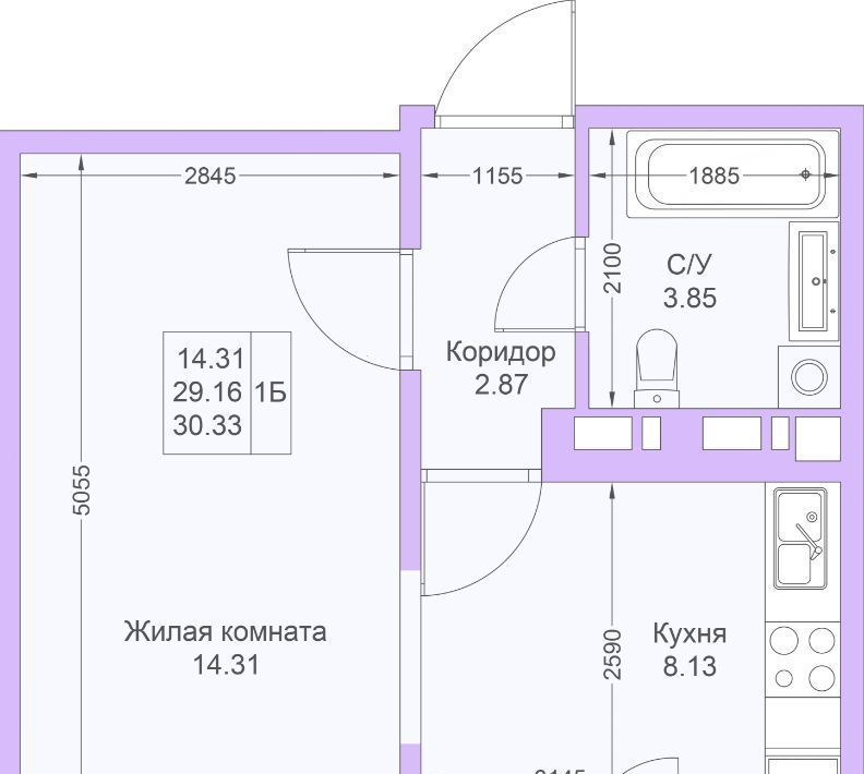 квартира г Казань метро Горки ул Александра Курынова 1/2 фото 2