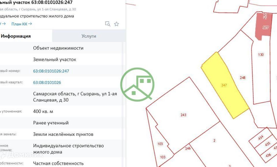 земля г Сызрань ул 1-я Сланцевая 30 городской округ Сызрань фото 1