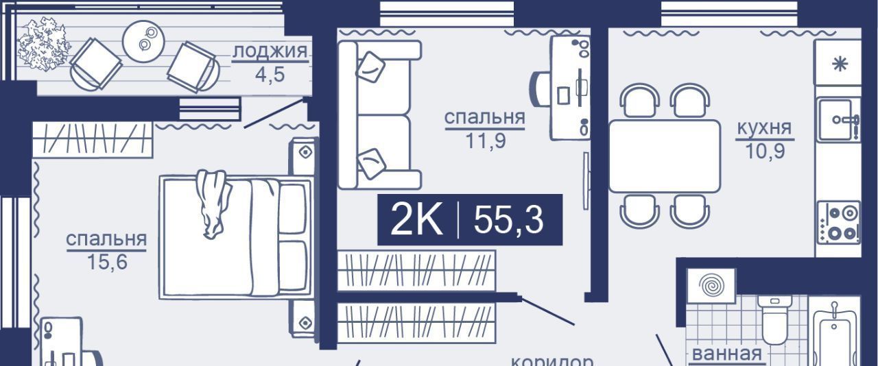 квартира р-н Тюменский д Дербыши Дабл-Дабл жилой комплекс фото 1