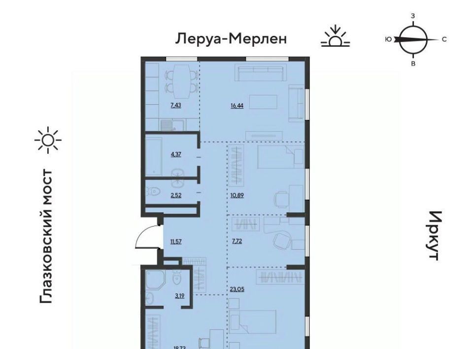 квартира г Иркутск р-н Свердловский ул Набережная Иркута 23 Затон кв-л фото 1