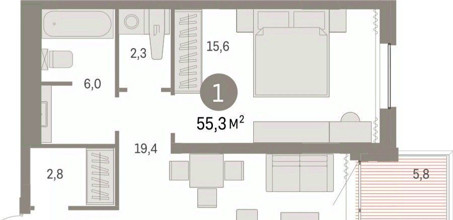 квартира г Сургут 35-й микрорайон ЖК квартал Новин 35-й фото 1