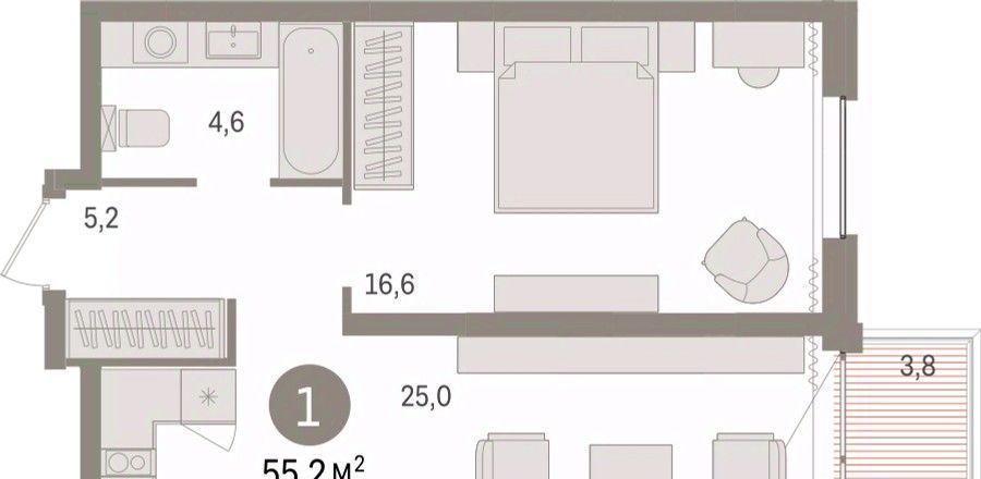 квартира г Сургут 35-й микрорайон ЖК квартал Новин 35-й фото 1