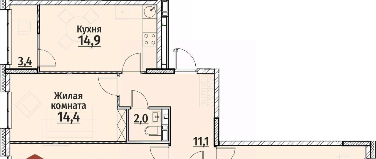 квартира г Чебоксары р-н Калининский ул Энергетиков 15 фото 1