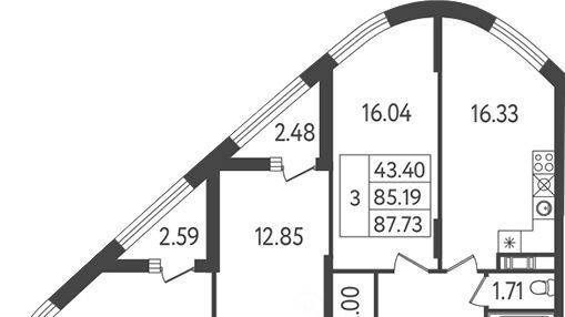 квартира г Сестрорецк дор Таможенная 1с/4 Беговая, 11к фото 1