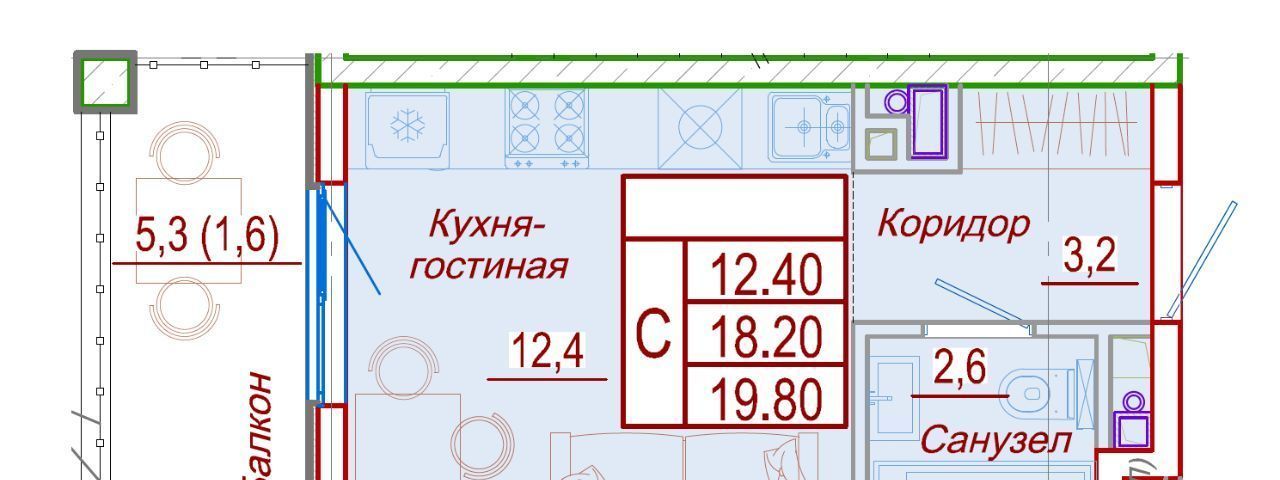 квартира р-н Анапский с Сукко ул Мирная 9к/1 муниципальное образование, Анапа фото 3