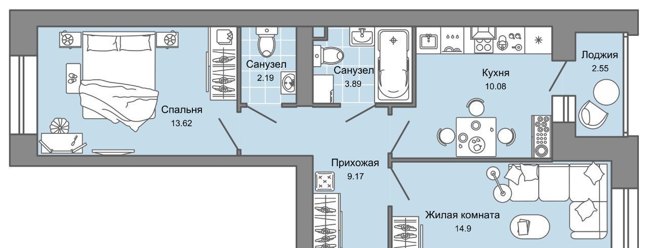 квартира г Ульяновск р-н Заволжский Новый Город ЖК Центрополис 4 Центральный кв-л фото 1