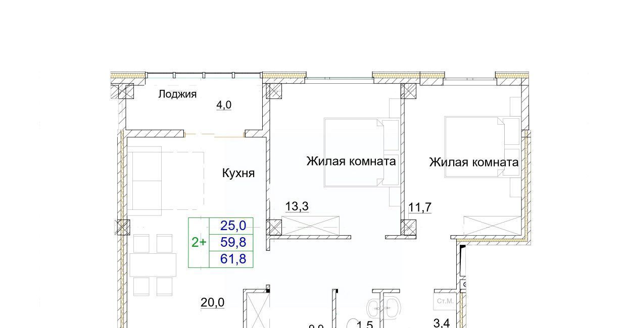 квартира г Старый Оскол микрорайон Космос 11 фото 1