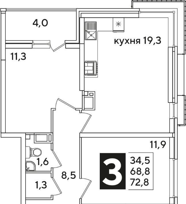 квартира г Краснодар р-н Прикубанский ЖК Самолёт-6 фото 2