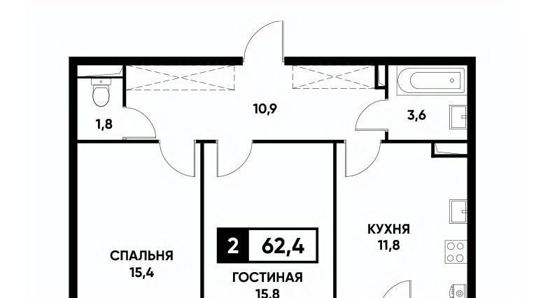 квартира г Ставрополь р-н Промышленный пр-кт Российский 12к/1 фото 1