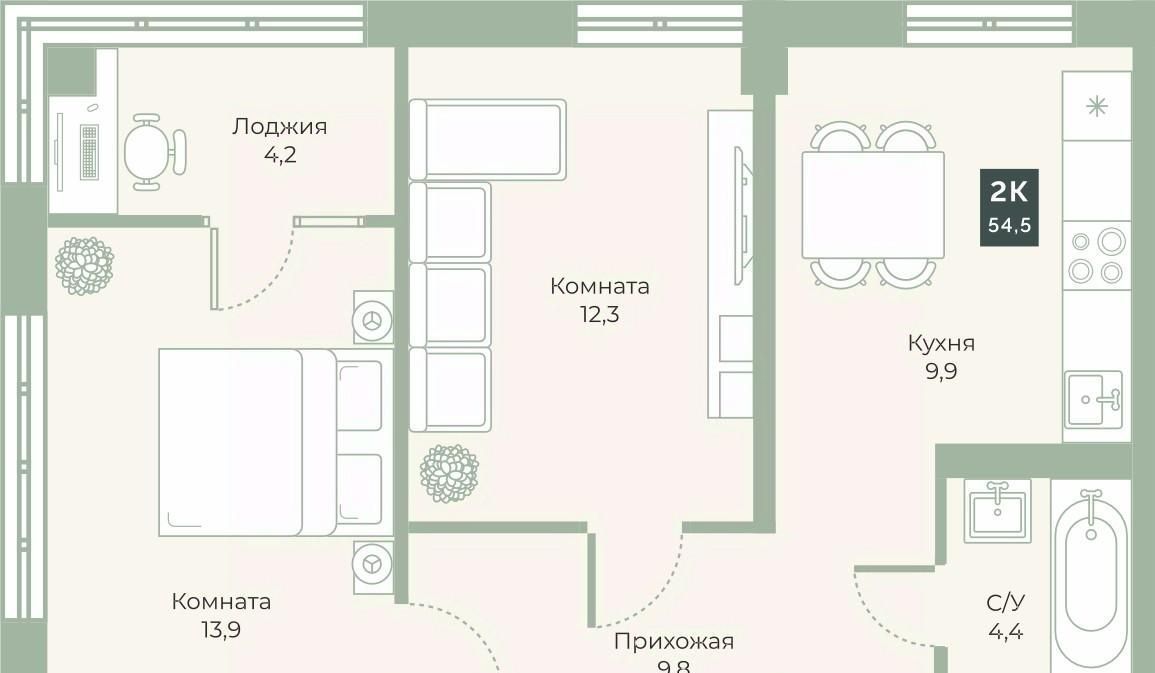 квартира г Курган мкр 6а п Заозерный ул Витебского 5к/3 жилрайон фото 1