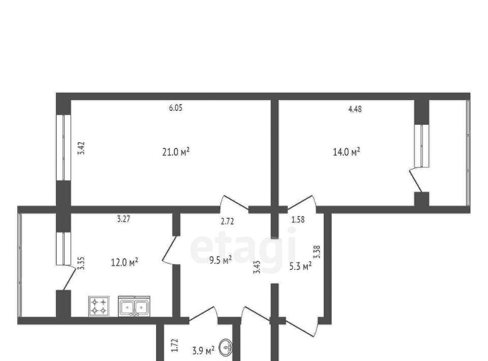 квартира г Тамбов р-н Октябрьский ул Базарная 117/50а фото 14