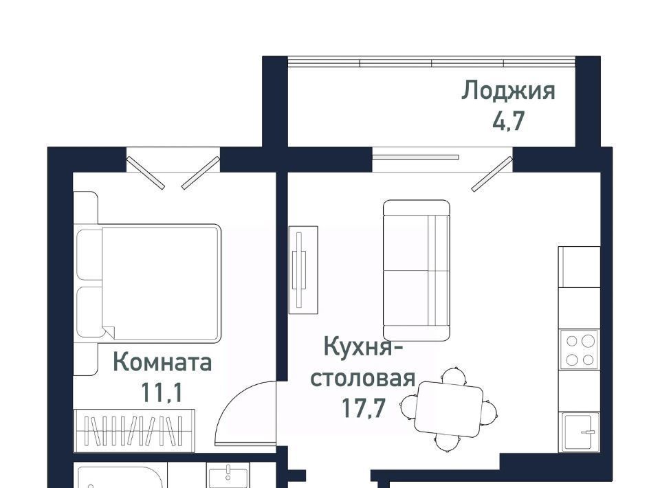 квартира р-н Сосновский п Западный р-н мкр Притяжение Кременкульское с/пос, 5-й кв-л фото 1