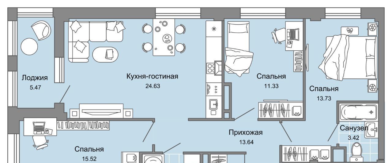 квартира г Киров р-н Ленинский Знак жилой комплекс фото 1