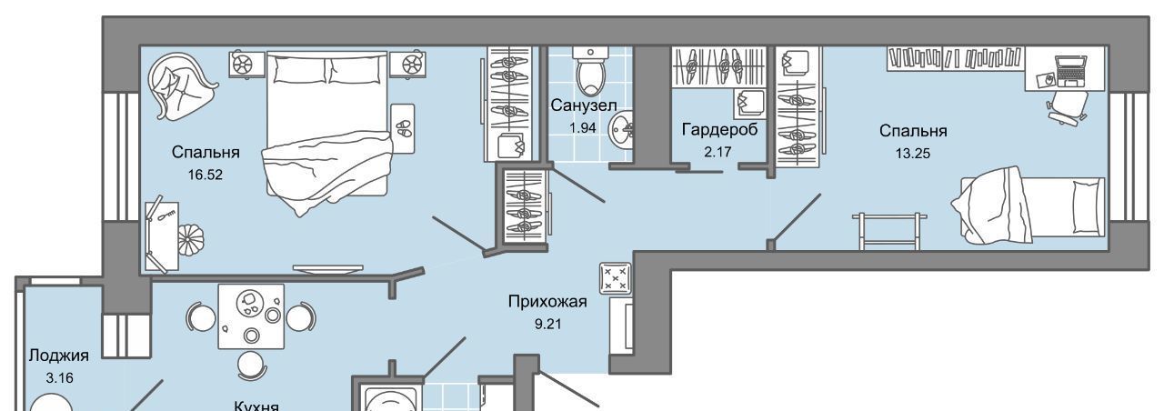 квартира г Ульяновск р-н Заволжский Новый Город ЖК Центрополис 4 Центральный кв-л фото 1