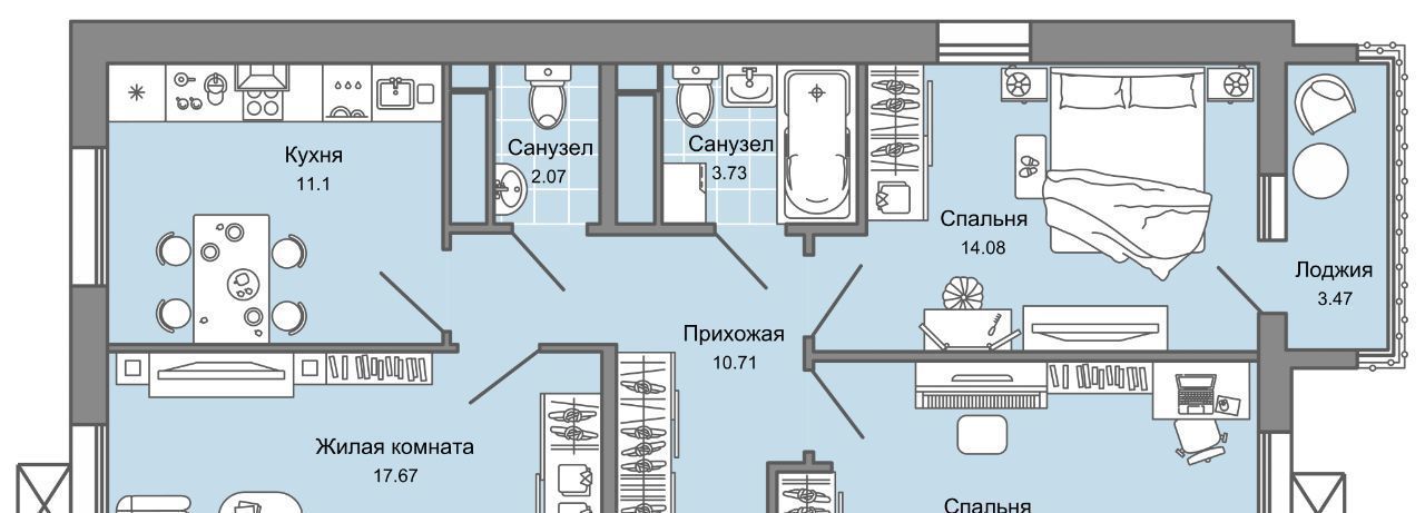 квартира г Ульяновск р-н Заволжский Новый Город ЖК Юлла 10-й кв-л фото 1