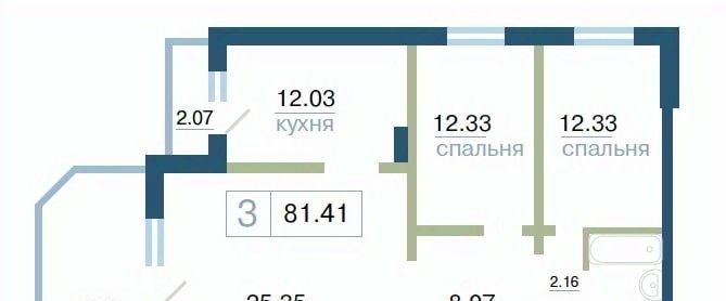 квартира г Красноярск р-н Октябрьский ЖК «Плодово-ягодный» фото 1