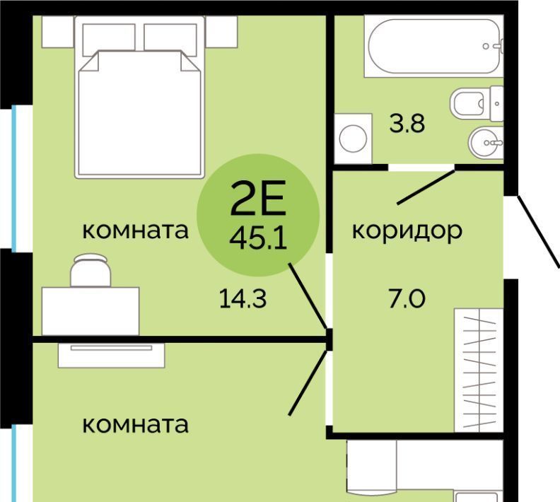 квартира г Пермь р-н Свердловский Краснова ЖК Красное яблоко фото 1