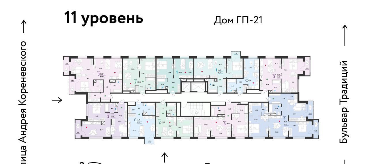 квартира г Тюмень р-н Калининский ул Андрея Кореневского 3 фото 2