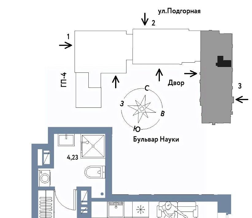 квартира г Тюмень р-н Калининский ул Подгорная 61к/1 фото 1